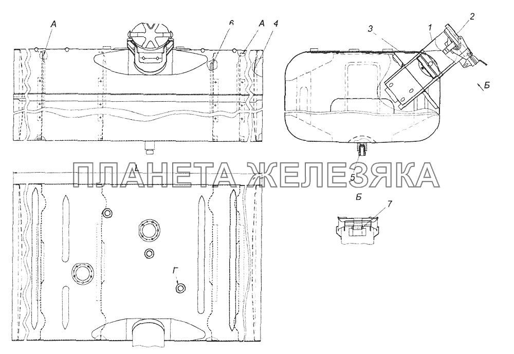 5320-1101010-10 Бак топливный (250 л) КамАЗ-43261 (Евро-1, 2)