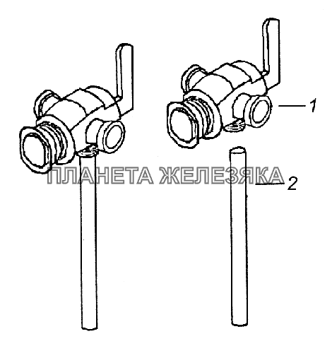 5410-1104136 Трубка слива топлива в бак с краном КамАЗ-43261 (Евро-1, 2)