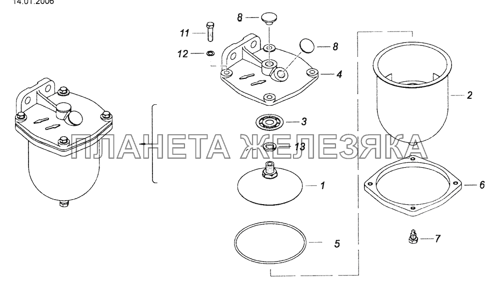 740.1105010-01 Фильтр грубой очистки топлива КамАЗ-43261 (Евро-1, 2)