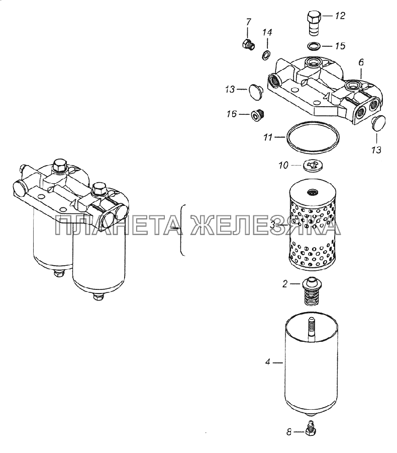 740.21-1117010 Фильтр тонкой очистки топлива КамАЗ-43261 (Евро-1, 2)