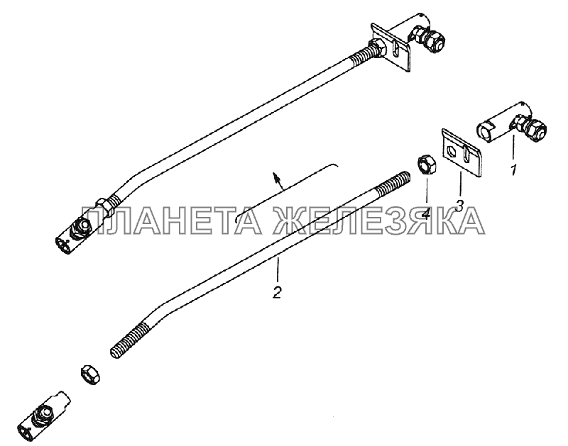 740.1108050 Тяга привода управления регулятором КамАЗ-43261 (Евро-1, 2)