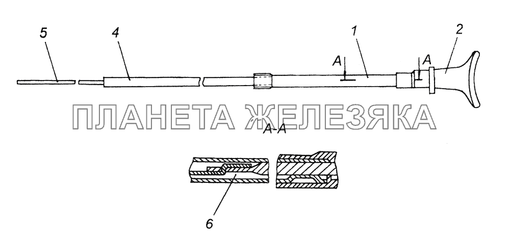 5320-1108130-02 Тяга ручного управления подачей топлива двигателя КамАЗ-43261 (Евро-1, 2)