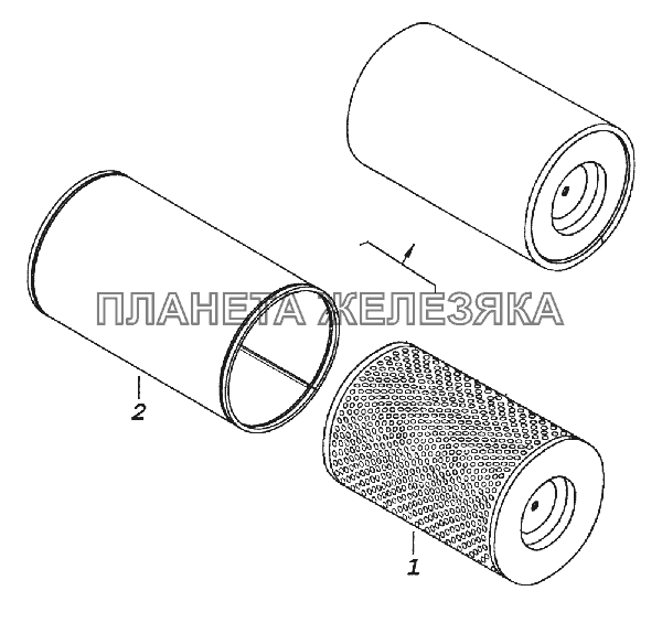 7405.1109557 Элемент фильтрующий с предочистителем КамАЗ-43261 (Евро-1, 2)
