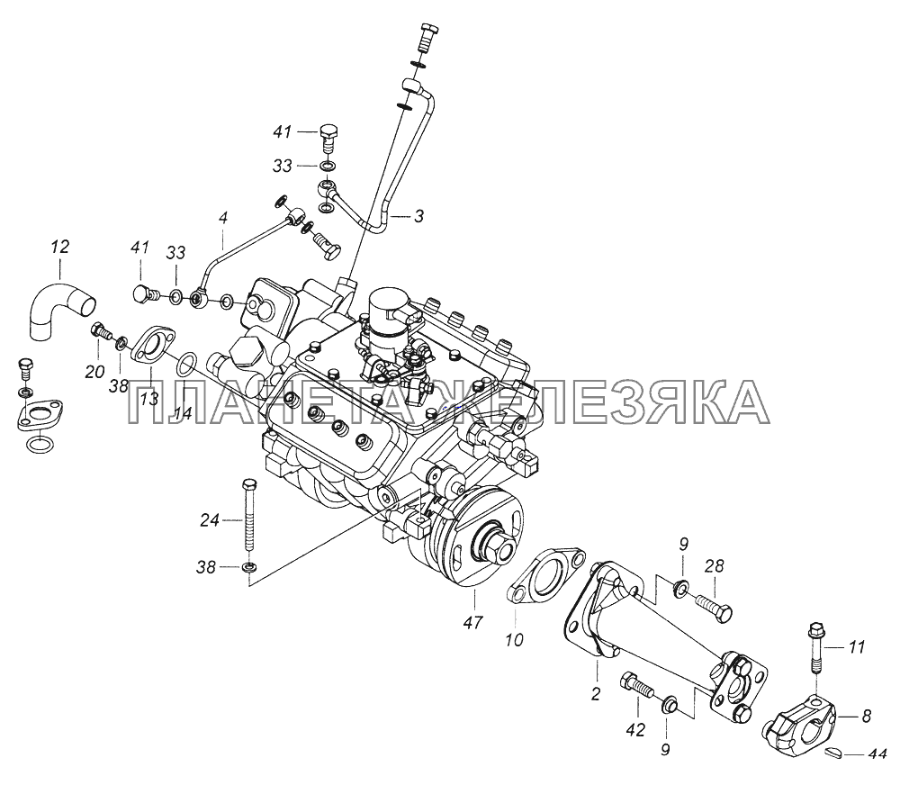 740.31-1111000-40 Установка и привод ТНВД КамАЗ-43261 (Евро-1, 2)