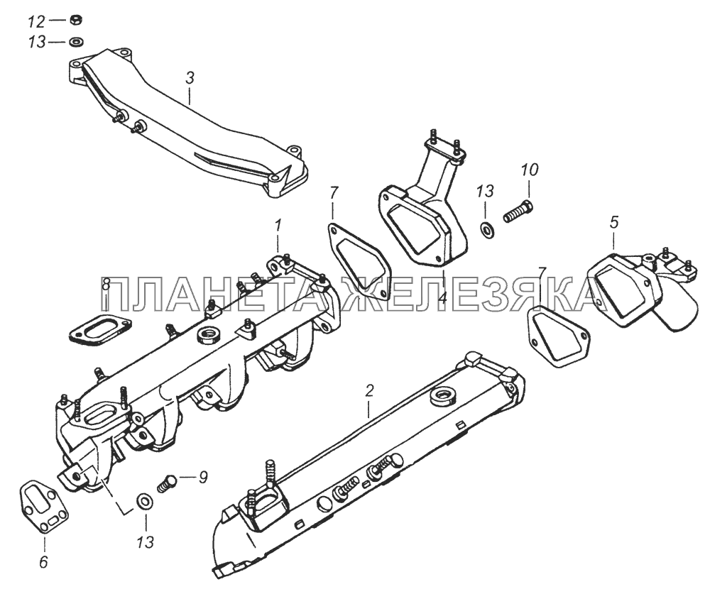 740.11-1115000-30 Установка системы впуска КамАЗ-43261 (Евро-1, 2)