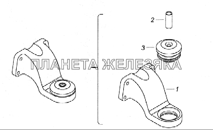 53205-1001015 Кронштейн передней опоры КамАЗ-43261 (Евро-1, 2)