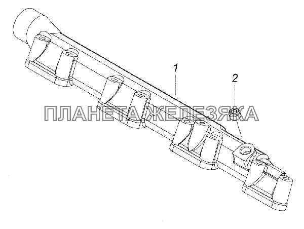 7406.1303101-10 Труба водяная левая КамАЗ-43261 (Евро-1, 2)