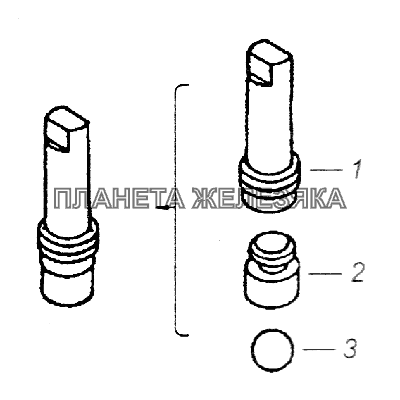 5320-1305030 Пробка с шариком и держателем КамАЗ-43261 (Евро-1, 2)