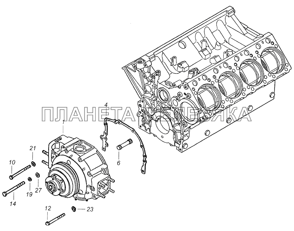 740.1318005 Установка гидромуфты КамАЗ-43261 (Евро-1, 2)