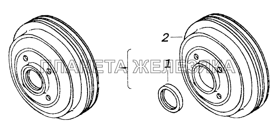 740.13-1318158 Шкив привода генератора с манжетой КамАЗ-43261 (Евро-1, 2)