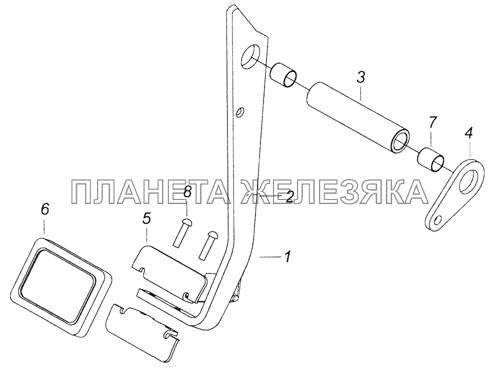 5320-1602010-10 Педаль сцепления КамАЗ-43261 (Евро-1, 2)