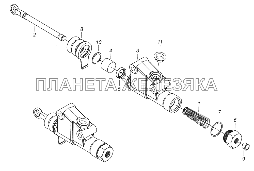 5320-1602512 Главный цилиндр КамАЗ-43261 (Евро-1, 2)