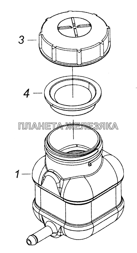 5320-1602560 Бачок главного цилиндра привода сцепления КамАЗ-43261 (Евро-1, 2)