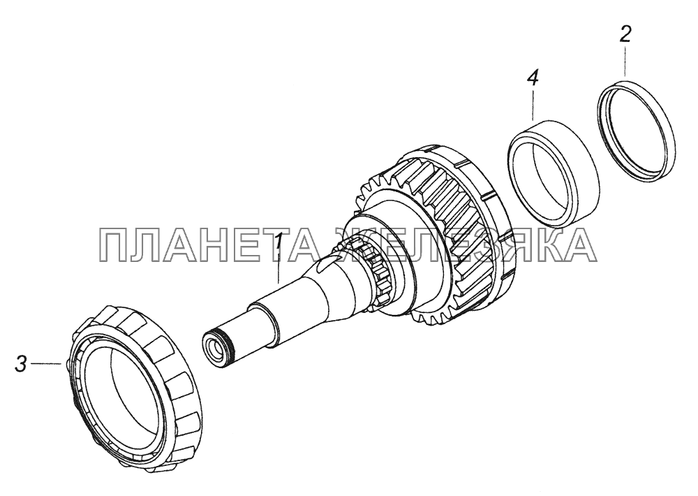 154.1701025 Вал первичный коробки передач КамАЗ-43261 (Евро-1, 2)