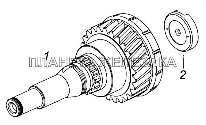 154.1701026 Вал первичный коробки передач с зубчатой муфтой и втулкой КамАЗ-43261 (Евро-1, 2)