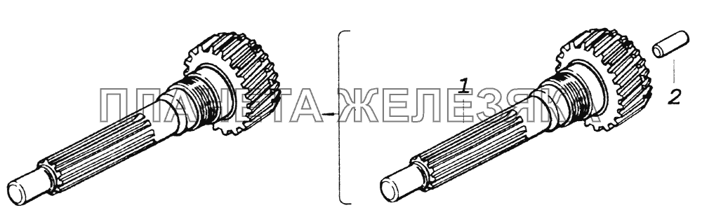 142.1701027 Вал первичный с втулкой КамАЗ-43261 (Евро-1, 2)