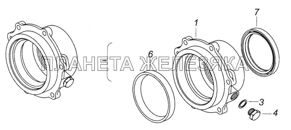 154.1701201 Крышка заднего подшипника вторичного вала КамАЗ-43261 (Евро-1, 2)