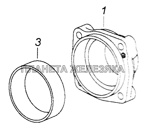 154.1701070 Крышка заднего подшипника промежуточного вала КамАЗ-43261 (Евро-1, 2)