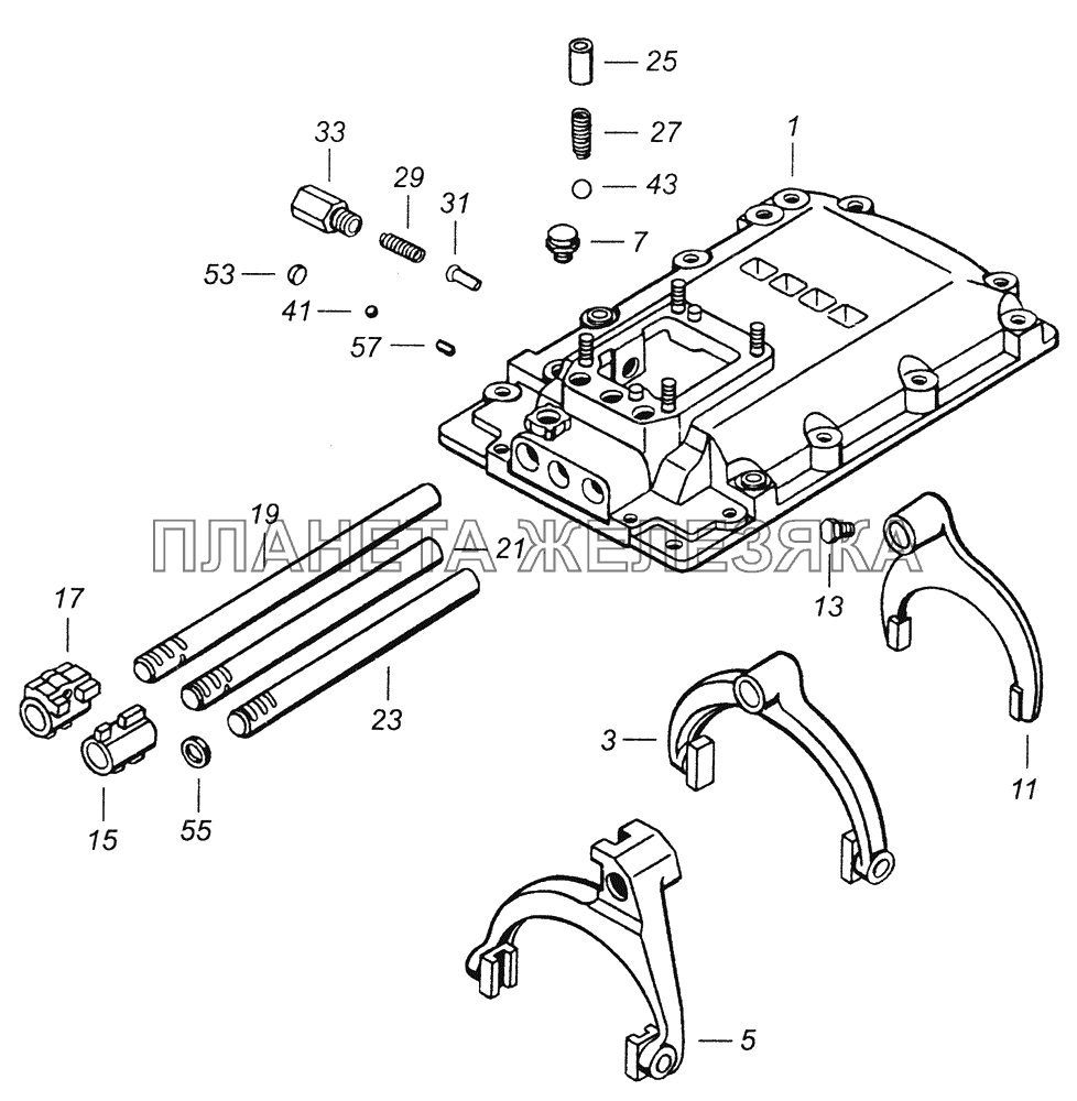 14.1702010 Механизм переключения передач КамАЗ-43261 (Евро-1, 2)