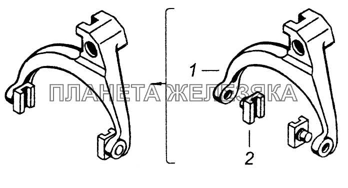 14.1702031 Вилка переключения 4-ой и 5-ой передач КамАЗ-43261 (Евро-1, 2)