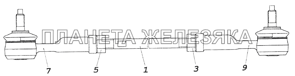 154.1703520 Тяга реактивная в сборе КамАЗ-43261 (Евро-1, 2)