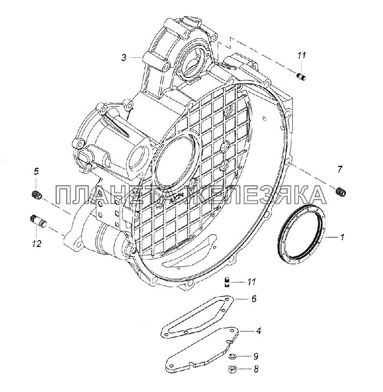 7406.1002310 Картер маховика КамАЗ-43261 (Евро-1, 2)