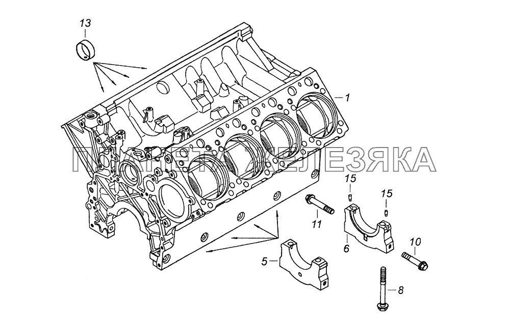 740.21-1002011 Блок цилиндров КамАЗ-43261 (Евро-1, 2)