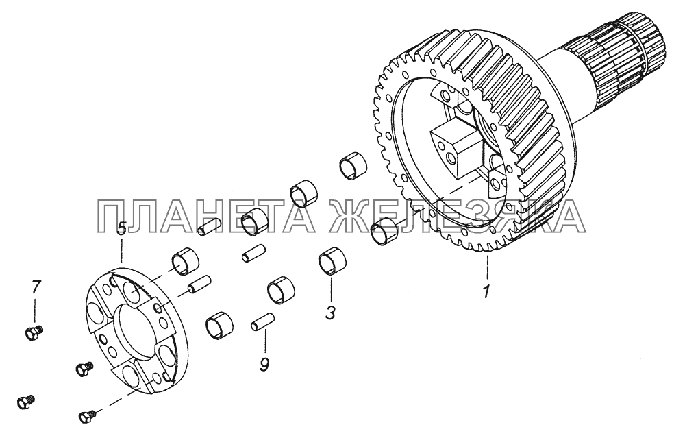 65111-1802160-10 Обойма дифференциала раздаточной коробки КамАЗ-43261 (Евро-1, 2)