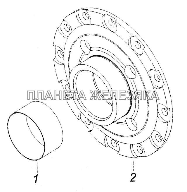 65111-1802168 Ступица шестерни низшей передачи с втулкой КамАЗ-43261 (Евро-1, 2)
