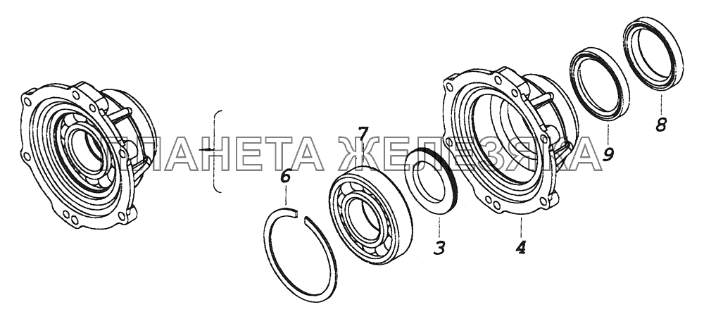 43114-1802213 Крышка заднего подшипника привода заднего моста КамАЗ-43261 (Евро-1, 2)