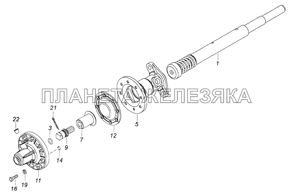 65111-1803010 Механизм включения низшей передачи КамАЗ-43261 (Евро-1, 2)