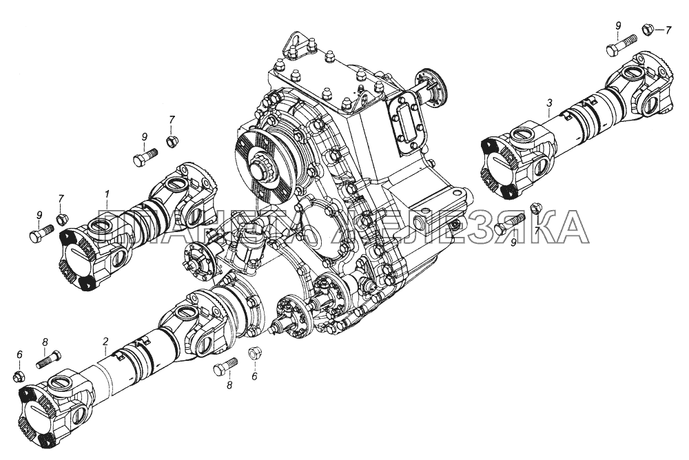 43501-2200001-10 Установка карданных валов КамАЗ-43261 (Евро-1, 2)