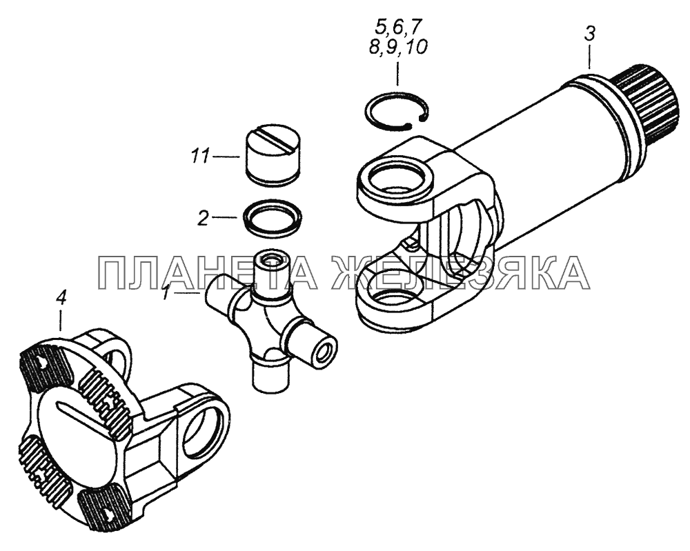 53205-2205050 Вилка скользящая с шарниром КамАЗ-43261 (Евро-1, 2) 53205-2205050 Вилка скользящая с шарниром КамАЗ-43261 (Евро-1, 2)