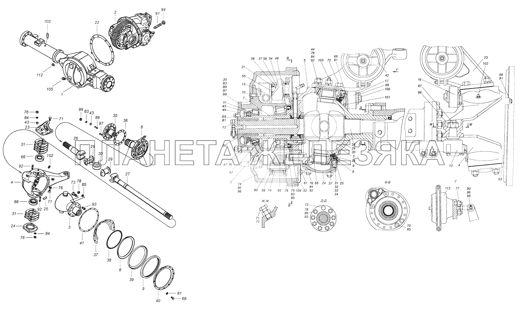 43114-2300023-10 Мост передний КамАЗ-43261 (Евро-1, 2)