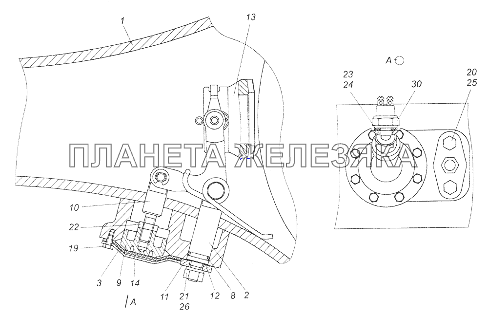 55102-2401007 Картер заднего моста с механизмом блокировки КамАЗ-43261 (Евро-1, 2)