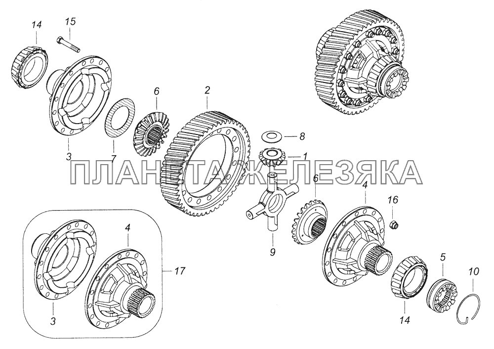 53229-2403011-10 Дифференциал заднего моста КамАЗ-43261 (Евро-1, 2)