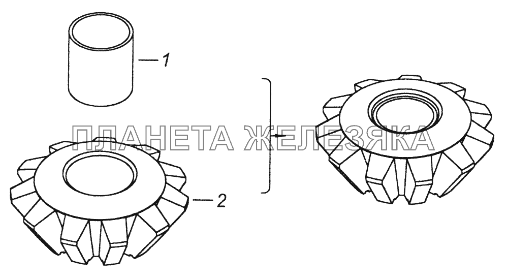 53212-2403054 Сателлит дифференциала заднего моста с втулкой КамАЗ-43261 (Евро-1, 2)