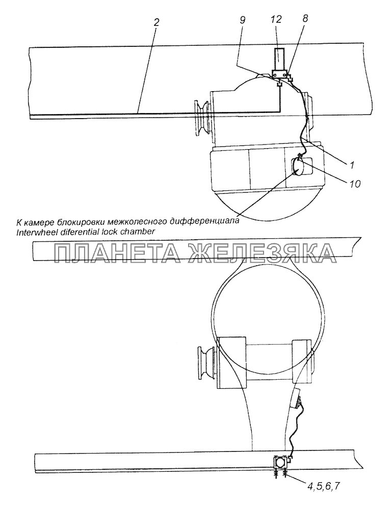 4326-2411020 Привод блокировки межколесного дифференциала КамАЗ-43261 (Евро-1, 2)