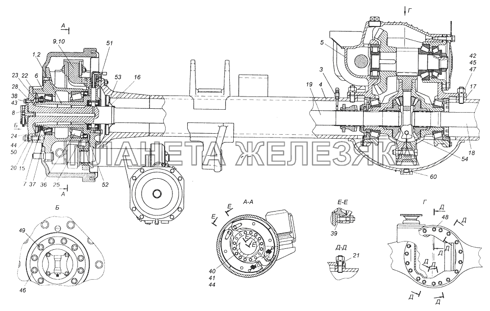 43114-2500022-10 Мост средний КамАЗ-43261 (Евро-1, 2)