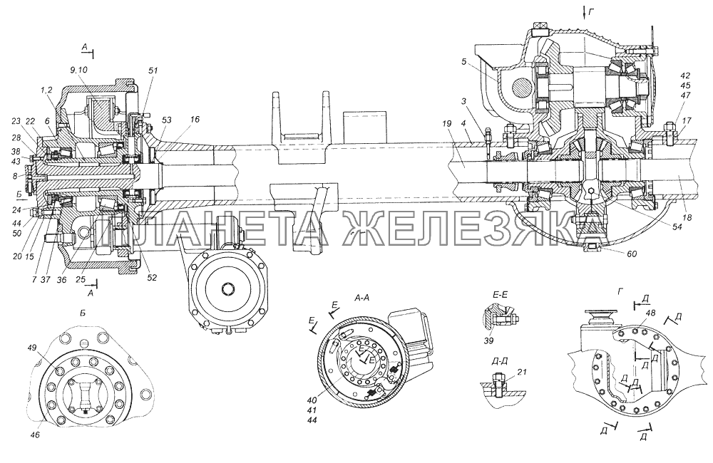 43118-2500025-10 Мост средний КамАЗ-43261 (Евро-1, 2)