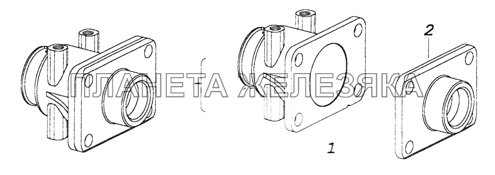 4310-2707235 Корпус буксирного прибора с крышкой (комплект) КамАЗ-43261 (Евро-1, 2)