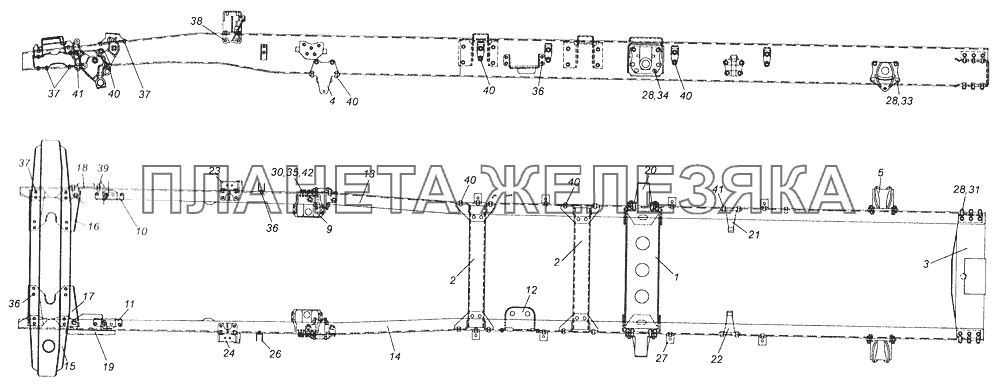 43501-2800010-10 Рама КамАЗ-43261 (Евро-1, 2)