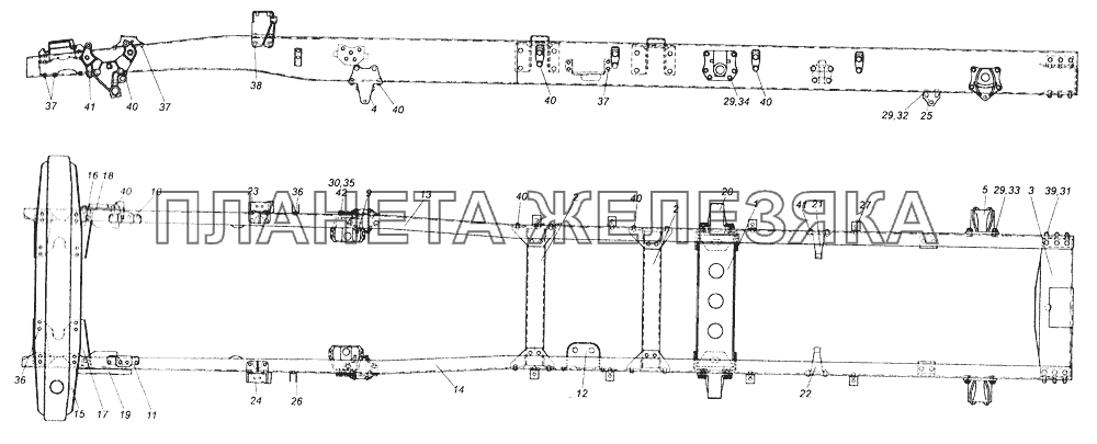 43501-2800010 Рама КамАЗ-43261 (Евро-1, 2)