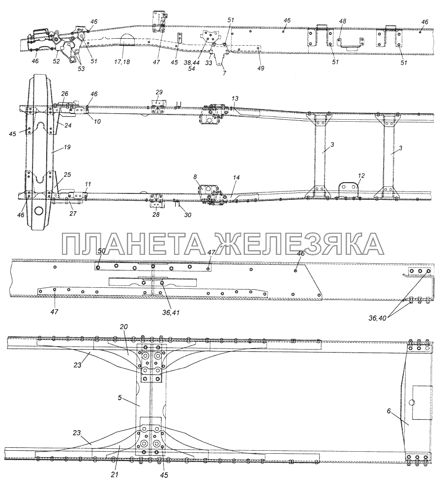 53228-2800010-40 Рама КамАЗ-43261 (Евро-1, 2)