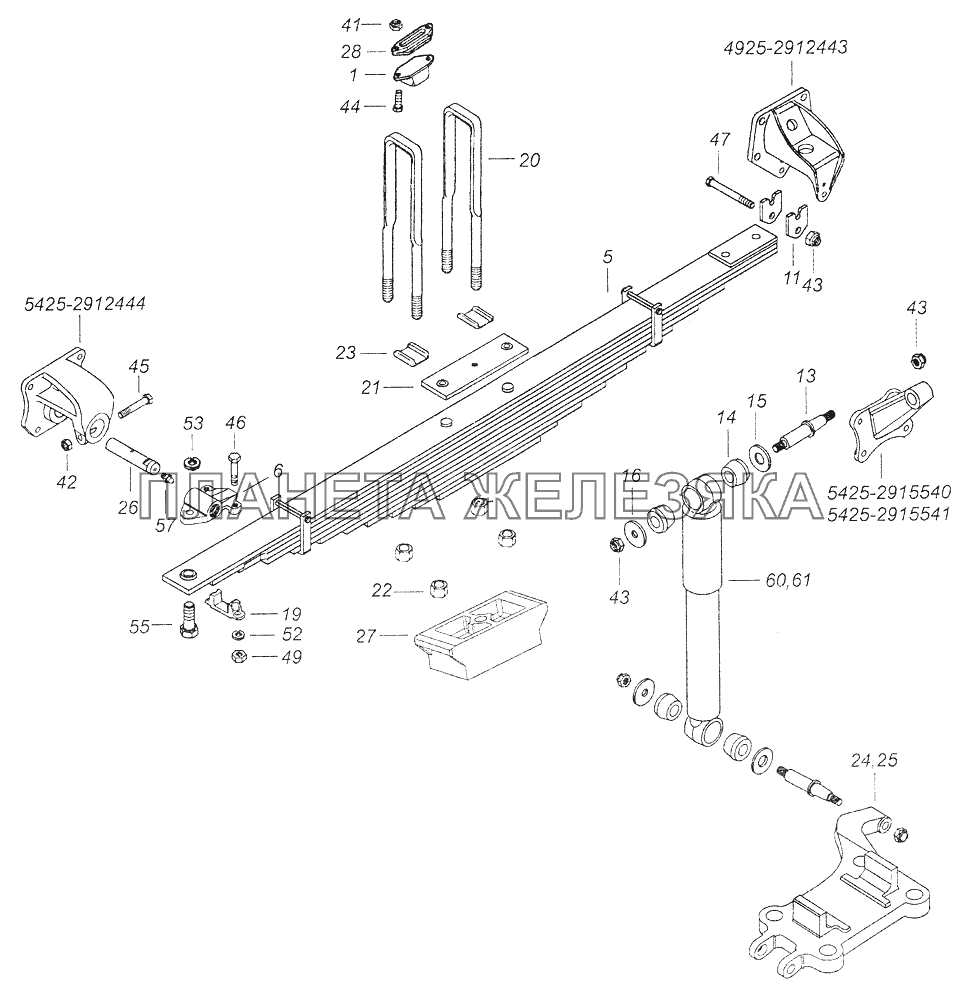 4326-2900002 Установка задней подвески КамАЗ-43261 (Евро-1, 2)