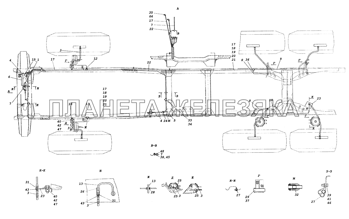 43114-3125005 Установка системы накачки шин КамАЗ-43261 (Евро-1, 2)