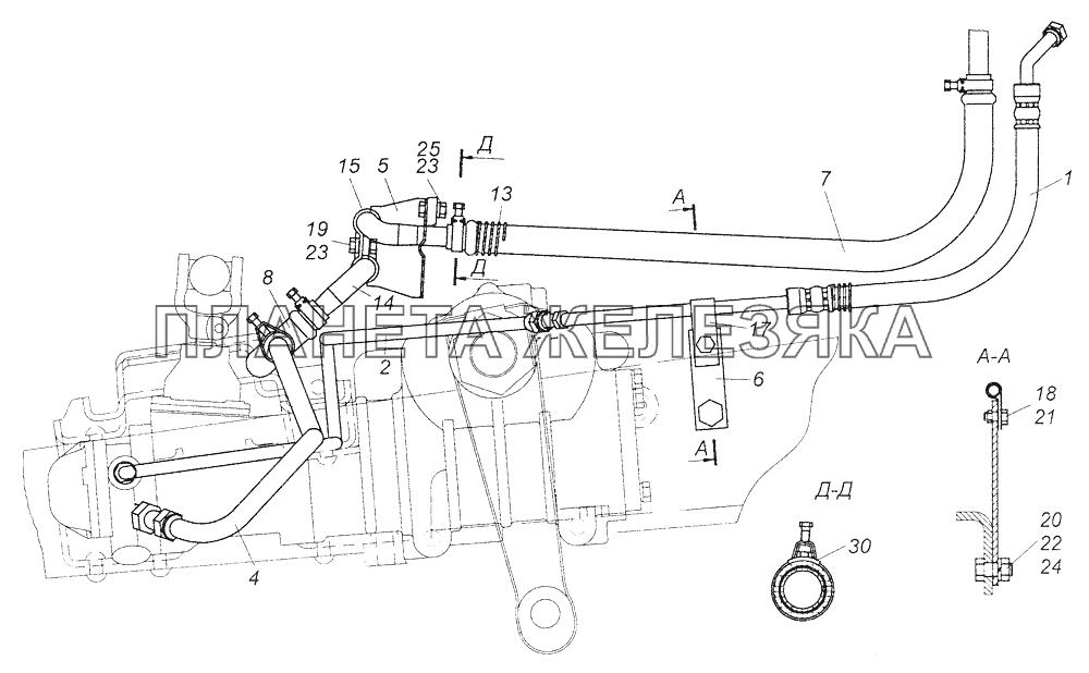 53205-3400018-10 Установка трубопроводов КамАЗ-43261 (Евро-1, 2)