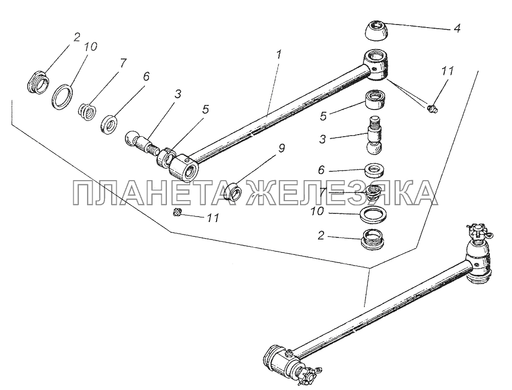 4310-3414010 Тяга сошки рулевого управления КамАЗ-43261 (Евро-1, 2)