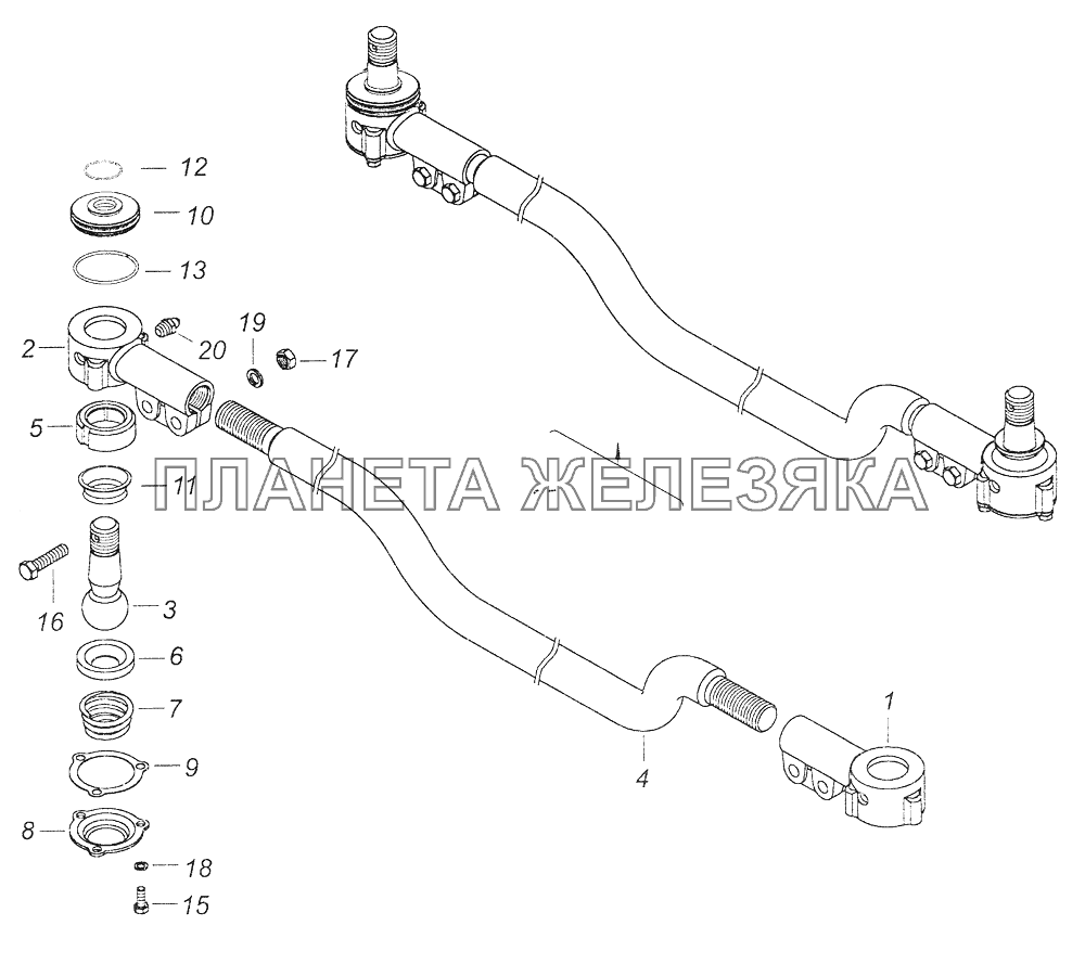 4310-3414052 Тяга рулевой трапеции КамАЗ-43261 (Евро-1, 2)