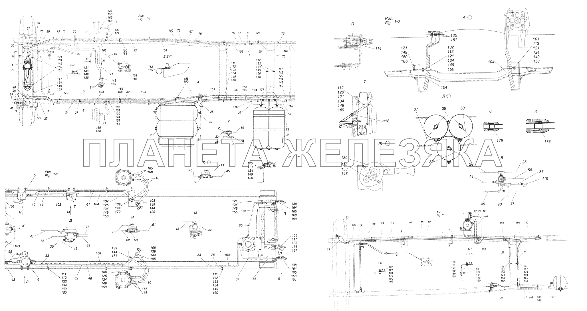 43501-3500006-37 Установка пневмотормозов КамАЗ-43261 (Евро-1, 2)